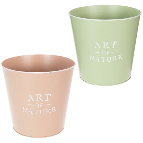 Conjunto de 2 Vasos Redondos Art of Nature em Aço Zincado 22 cm