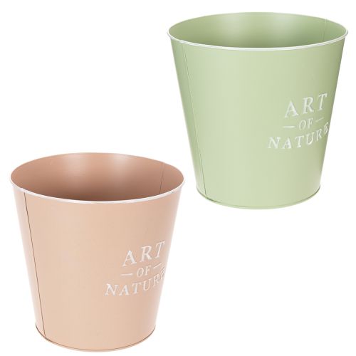 Conjunto de 2 Vasos Redondos Art of Nature em Aço Zincado 22 cm | Floristik24.pt