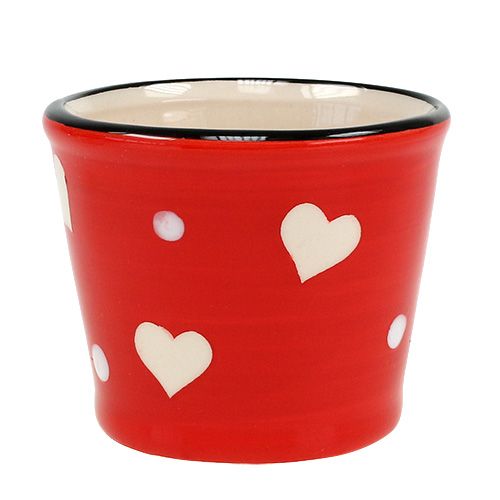 Floristik24 Vaso para flores com corações vermelhos Ø7,5cm Alt.6cm 12 unidades