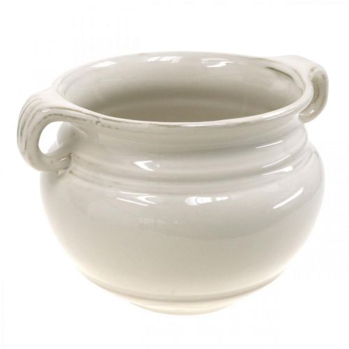 Itens Vaso de flores com alça plantador vaso de cerâmica branco Ø14cm