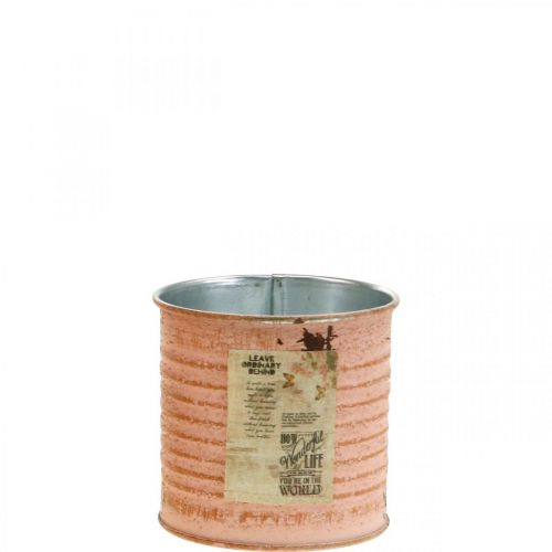 Floristik24 Vaso de flores lata decorativa salmão metal erva lata Ø8cm H7.5cm