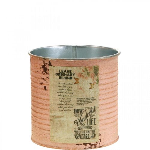 Vaso de flores decorativo de lata salmão metal decoração de verão Ø11cm H10.5cm