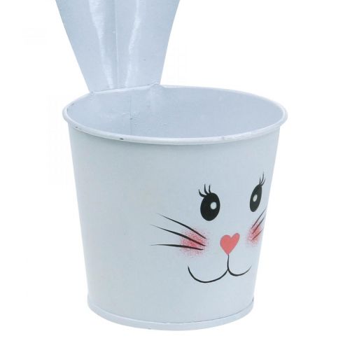 Floristik24 Floreira coelheira jardineira metal branco decoração de Páscoa Ø8cm A20,5cm 4uds