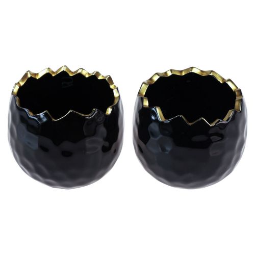 Itens Vaso de flores em cerâmica ovo preto vaso de plantas preto Ø12cm 2 unidades
