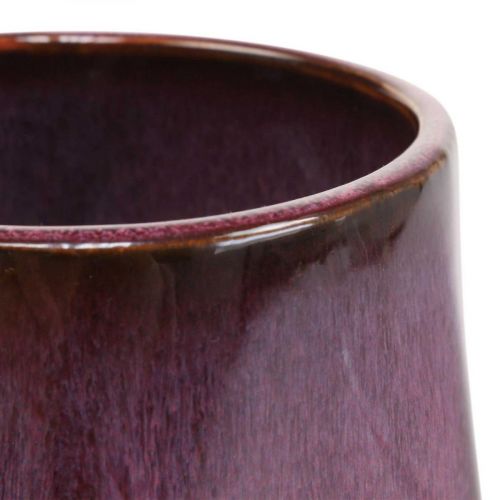 Floristik24 Floreira Vaso de Cerâmica Vermelho Hexagonal Ø18cm A15cm