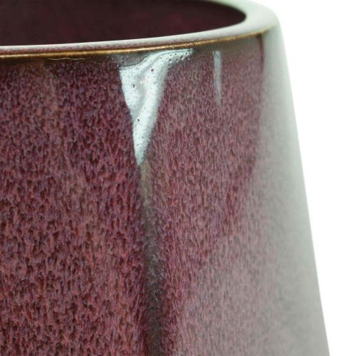 Floristik24 Floreira Vaso de Cerâmica Vermelho Hexagonal Ø14cm A12cm