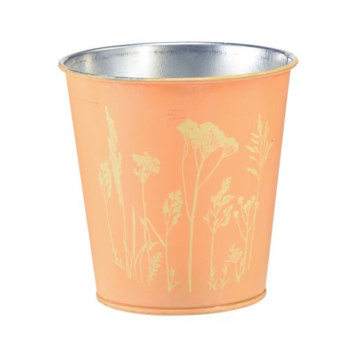 Vaso de flores em metal amarelo pêssego Ø11,5cm Alt.11,5cm