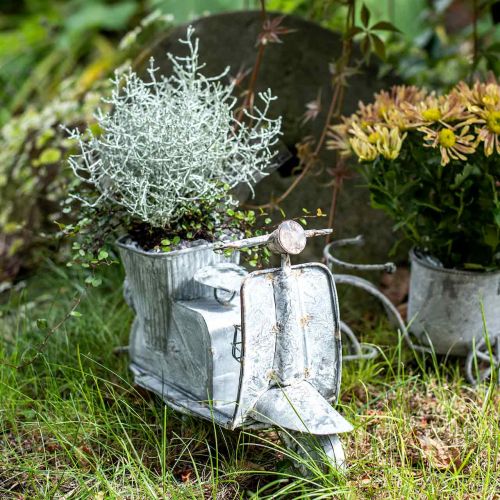 Floristik24 Vaso de flores scooter metal vintage lavado 35×12×23cm