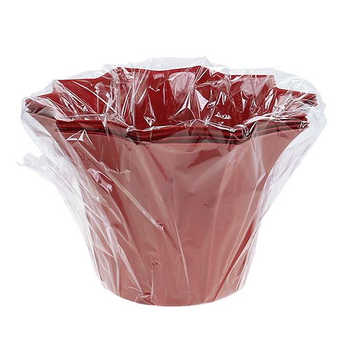 Floristik24 Vaso de flores de plástico vermelho Ø10,5 cm 10 unidades