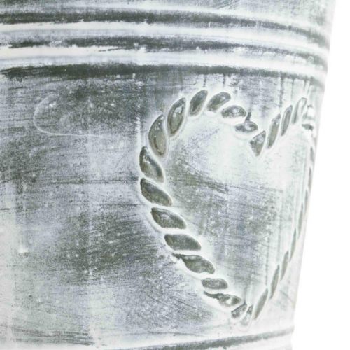 Itens Vaso de flores Shabby Chic plantador coração de metal Ø22cm Alt.17,5cm
