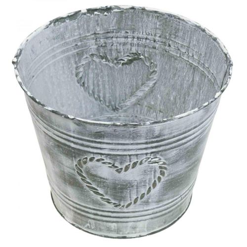 Itens Vaso de flores Shabby Chic plantador coração de metal Ø22cm Alt.17,5cm