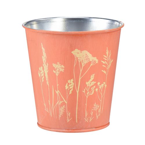 Vaso de flores com decoração de flores amarelo damasco Ø10,5cm Alt.10,5cm