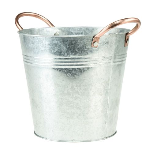 Floristik24 Vaso de flores com alças balde de metal Ø14cm Alt.13,5cm