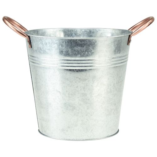 Floristik24 Vaso de flores com alças balde de metal Ø14cm Alt.13,5cm