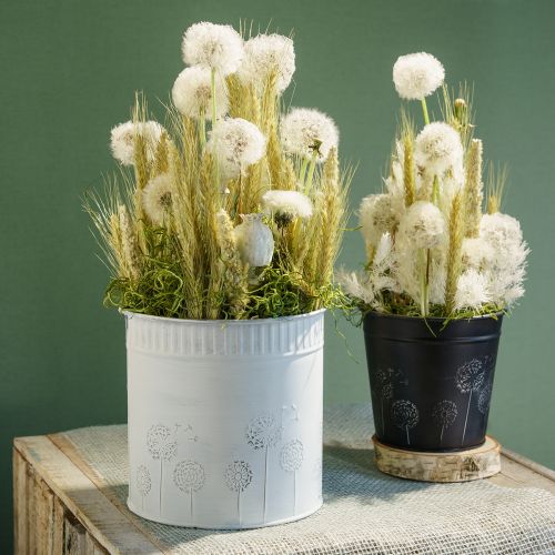 Floristik24 Vaso de flores de dente de leão branco Ø12,5cm Alt.14cm