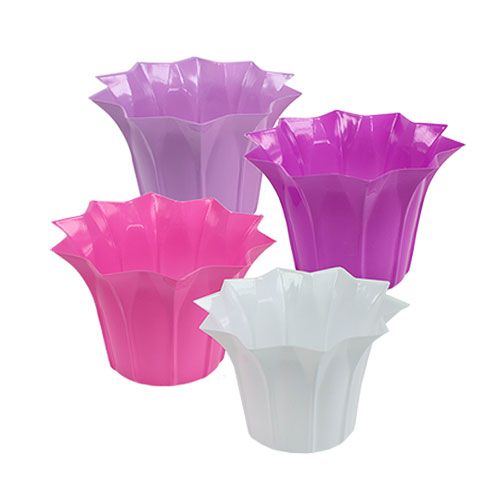 Floristik24 Pote de plástico colorido Ø15cm Alt.10cm 10 unidades