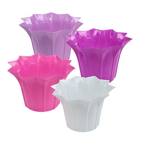Floristik24 Vaso de flores de plástico Ø17cm H11.5cm 10pcs