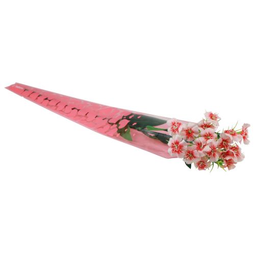 Floristik24 Saco de flores com corações rosa Para uma rosa 50cm 50 un