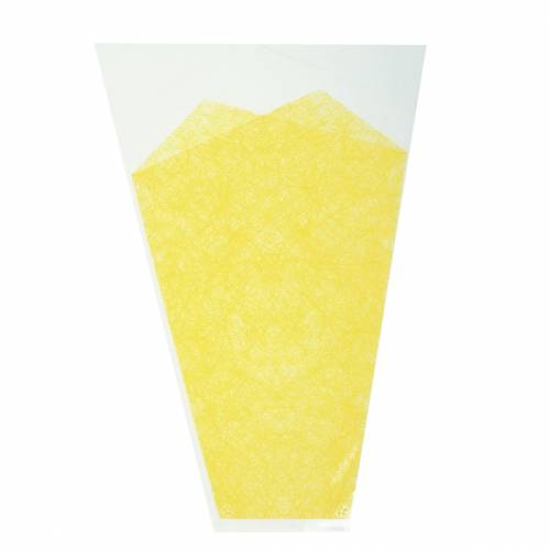 Itens Saco de flores com padrão de juta amarelo L 36 cm L 25 cm - 12 cm 50p