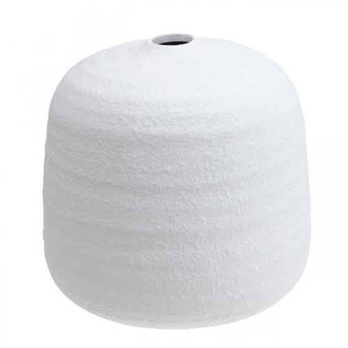 Vaso de flores, vaso de cerâmica, vaso decorativo branco Ø19cm Alt.18cm