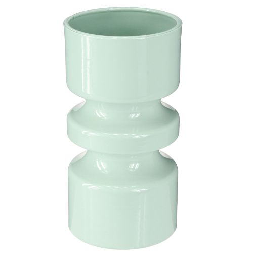 Itens Vaso de Flores Metal em Esmalte Verde Menta Ø9cm H17.5cm