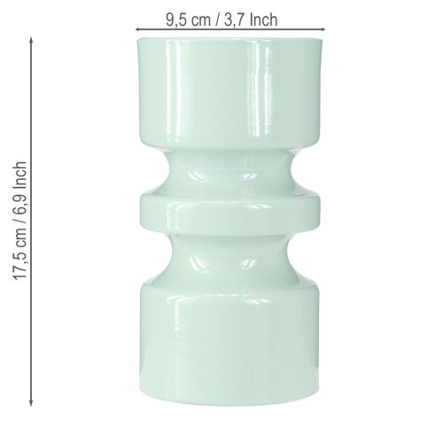 Itens Vaso de Flores Metal em Esmalte Verde Menta Ø9cm H17.5cm