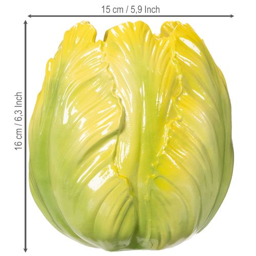 Itens Vaso de flores com um marcante motivo de tulipa. Perfeito para decoração de sala de estar. 16 cm, 2 peças.