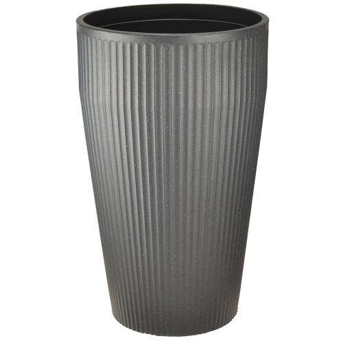 Vaso de chão plástico floreira antracite Ø28cm H46,5cm