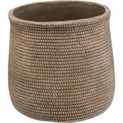 Floristik24 Boho vaso de cerâmica grande trançado look Ø21.5cm H24cm