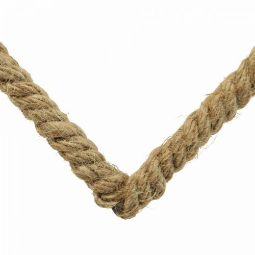 Floristik24 Estilo Boho, anel de metal coração anel decorativo fita de juta B23cm 4 unid.
