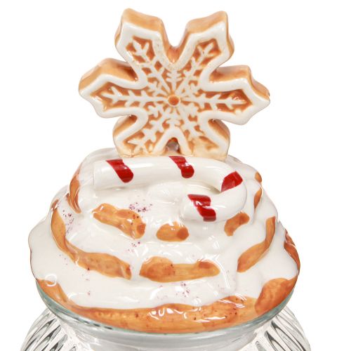 Itens Frasco de doces Frasco de biscoitos de Natal com floco de neve Alt.20cm