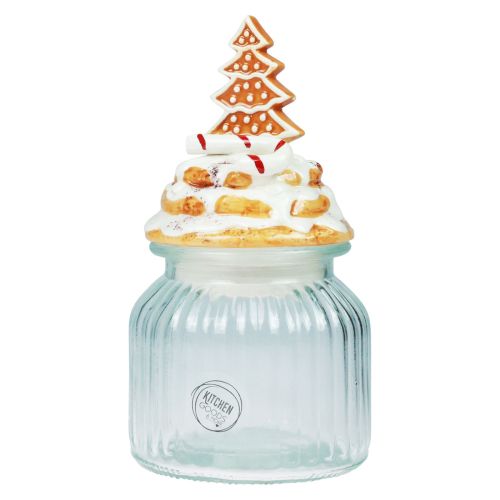 Vidro para bomboneira de Natal, pote de biscoitos de abeto Ø11cm Alt.21cm