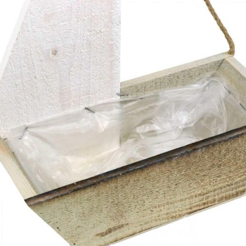Floristik24 Navio decorativo, decoração marítima em madeira, veleiro para plantar branco, natural H37cm L25.5cm