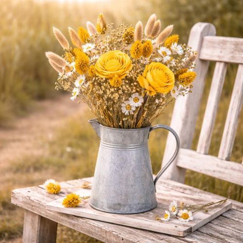 Itens Buquê de flores secas com rosas feito de madeira de sola. Buquê elegante para decoração natural de casa. 50 cm