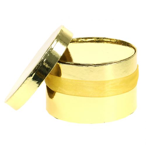 Floristik24 Caixa de flores ouro Ø14 / 16cm 2 unidades