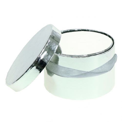 Floristik24 Caixa de flores prata Ø14/16cm 2pcs