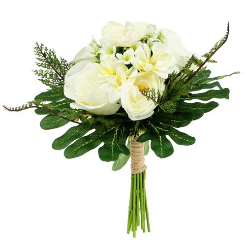 Floristik24 Bouquet de noiva branco Ø30cm A 28cm