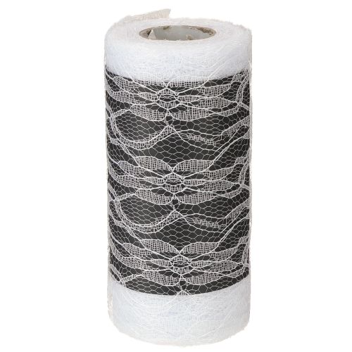 Itens Caminho de mesa de renda larga com fita branca 150mm 10m