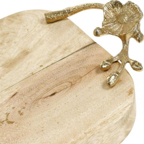 Floristik24 Bandeja de madeira com decoração de flor de cerejeira, madeira de manga, decoração de mesa C50cm