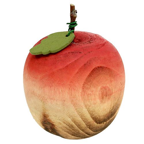 Floristik24 Pêra e maçã feitas de madeira, variedade 6,5 cm-8,5 cm 4 unidades