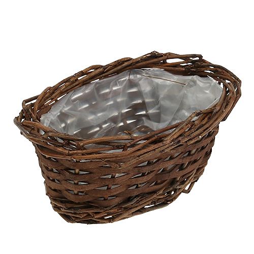 Floristik24 Cesto de pão oval com casca 20cm H8cm