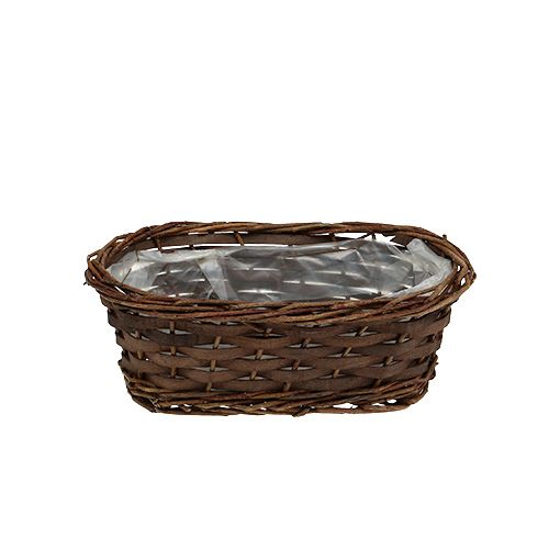 Floristik24 Cesto de pão oval com casca 25cm H9cm