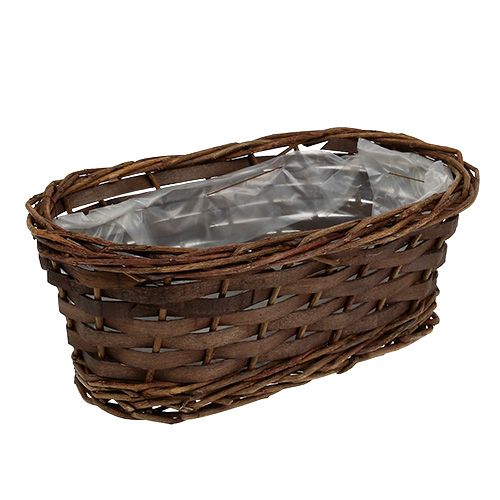 Floristik24 Cesto de pão oval com casca 25cm H9cm