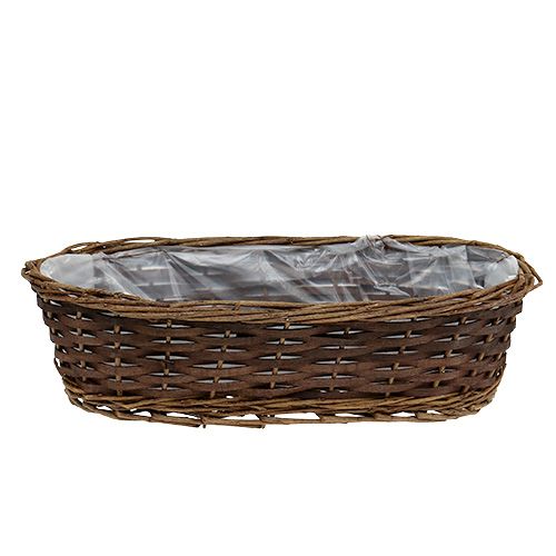 Floristik24 Cesta de pão oval com casca 35cm Alt.10cm