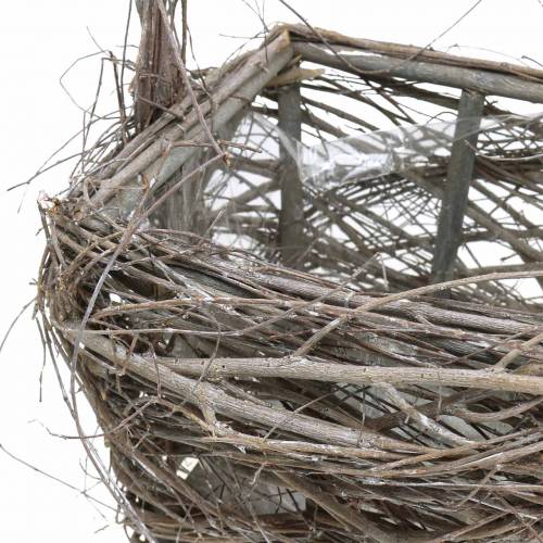 Floristik24 Cesta de vime decorativa com alça natural Alt.36,5cm Alt.45cm conjunto de 2