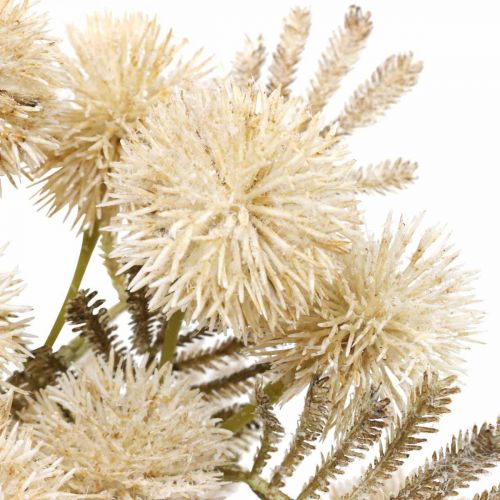 Floristik24 Creme Cardo Artificial Drylook Globo Cardo 33 cm 3 unidades