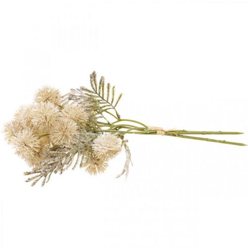 Floristik24 Creme Cardo Artificial Drylook Globo Cardo 33 cm 3 unidades