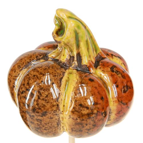 Itens Mini abóboras coloridas em palitos de cerâmica, decoração 5-6,5 cm, 3 peças