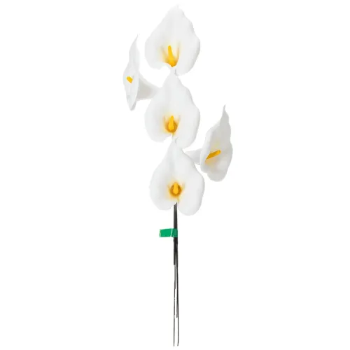 Copo-de-leite artificial com estames amarelos, flores decorativas, 35 cm, 10 peças | Floristik24.pt