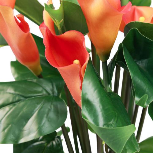 Itens Calla Lily Damasco Calla Flores Artificiais Laranja Exótica 44cm